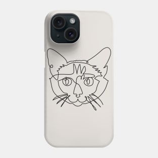 One line Siamese Cat Phone Case