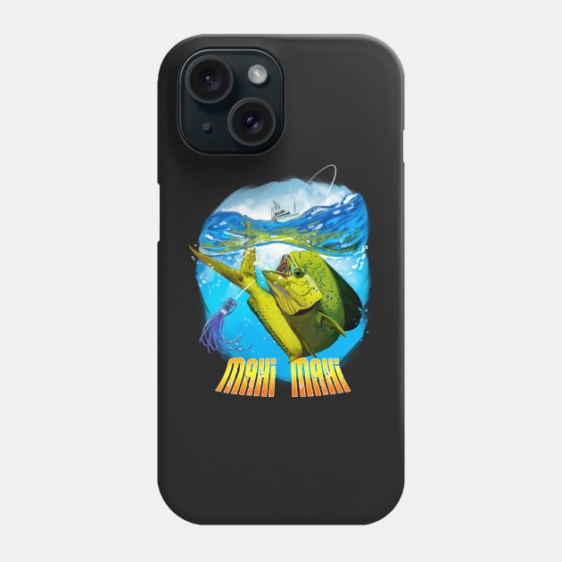 Mahi Mahi Fisherman Fishing Gift USA Fisherman Christmas Gift Phone Case by woormle