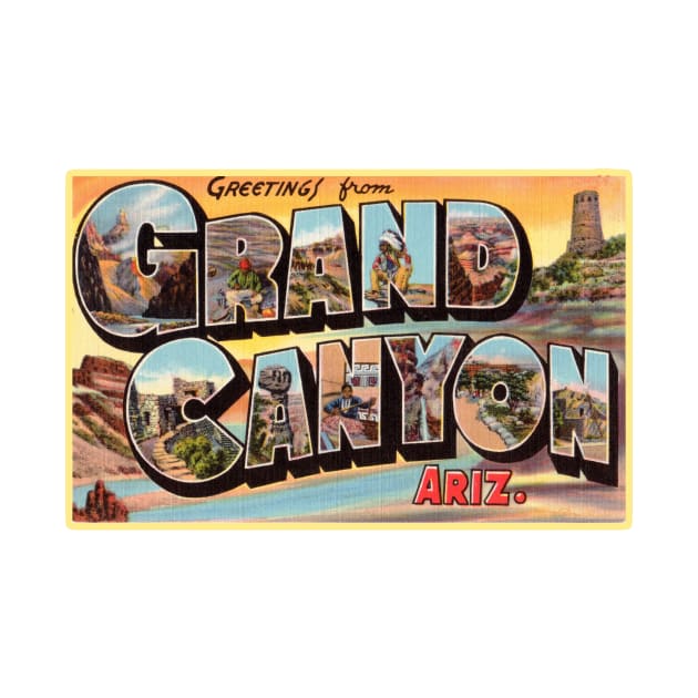 Greetings from Grand Canyon, Arizona - Vintage Large Letter Postcard by Naves