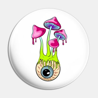 melting mushroom graphic sublimation Pin