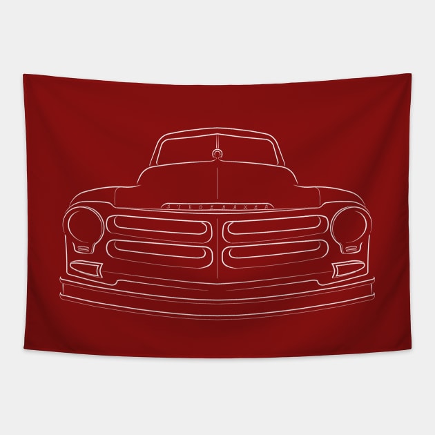 Studebaker Truck - front stencil, white Tapestry by mal_photography