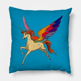 Nostalgialypse unicorn Vintage Look Design Pillow