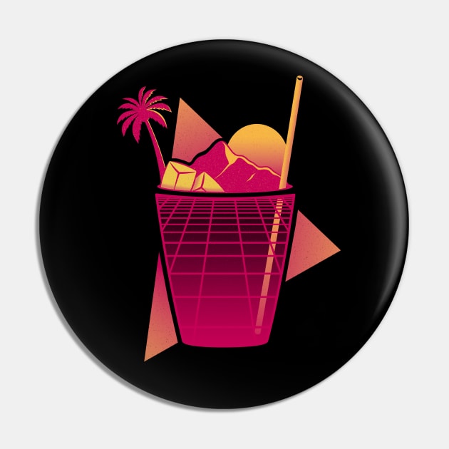 Retrowave Cocktail Pin by Eilex Design