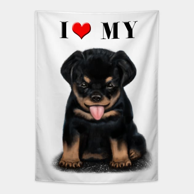 Rottweiler Tapestry by asaiphoto