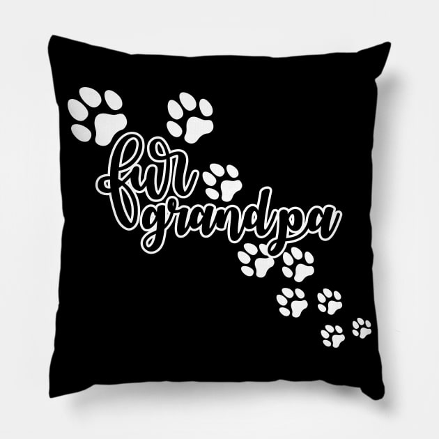 Fur Grandpa Dogs Footprint Pillow by ThyShirtProject - Affiliate