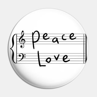 Music, Peace and Love Pin