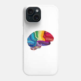 Sampler Brain - Embroidered Look - Rainbow Brain Phone Case