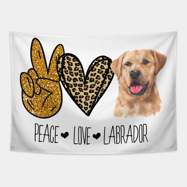 Peace. Love. Labrador Tapestry by Satic