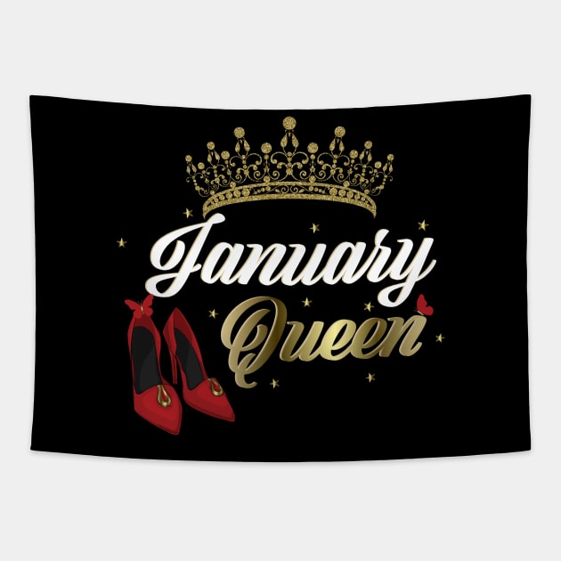 January Queen Birthday for women Tapestry by Spreadlove