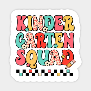 Back To School Kindergarten Squad Retro Groovy Teacher Student Magnet