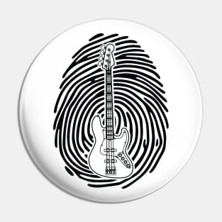 Fingerprint Bass Guitar Outline Light Theme Pin