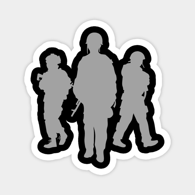 Three Soldiers Magnet by Aim For The Face
