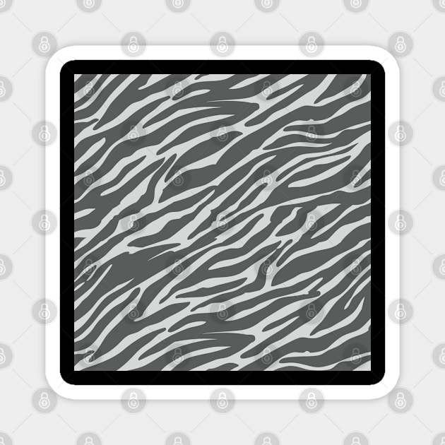 Black and Gray Zebra Pattern Magnet by Aekasit weawdee