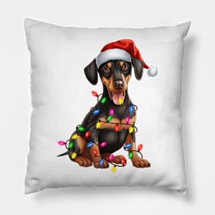 Christmas Doberman Pinscher Pillow