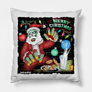 Santa Zombie wants Brains by Grafixs© / Miguel Heredia Pillow