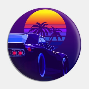 Dodge Charger in retro bg Pin