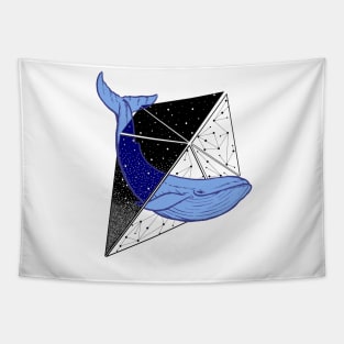 Space Whale geometric Star space design Tapestry