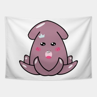 kawaii purple baby squid Tapestry