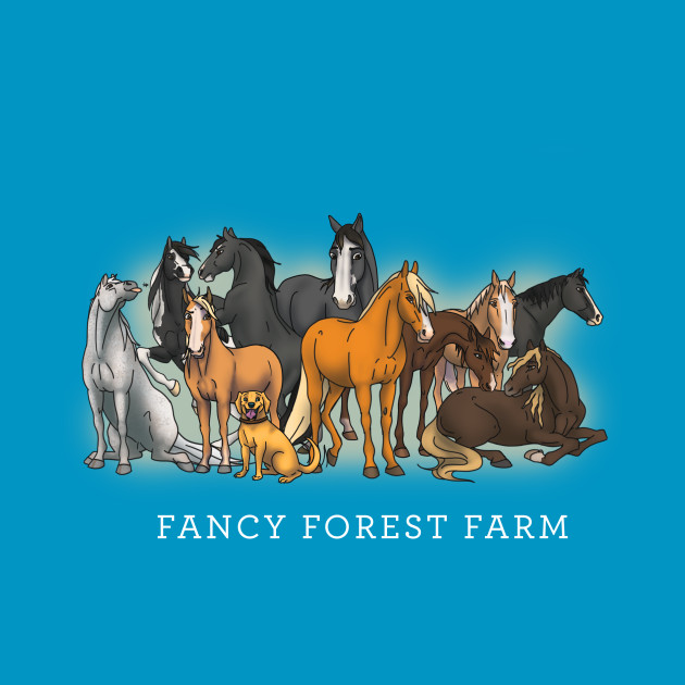 Fancy Forest Farm • Family Portrait • White Text Shirt by FalconArt