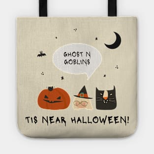 Ghost N Goblins Tis Near Halloween Tote