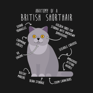 British Shorthair Cat Anatomy T-Shirt