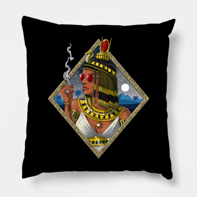 Egyptian Goddess Isis Hippie Stoner Pillow by underheaven