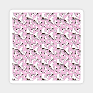 Figure Skates on Pirouette Pink Background Design Magnet