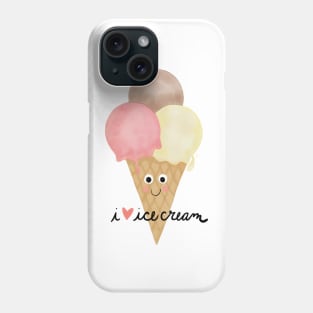 I Love Ice Cream Phone Case