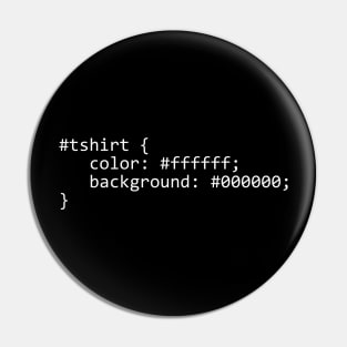 CSS Programmer Tshirt Pin