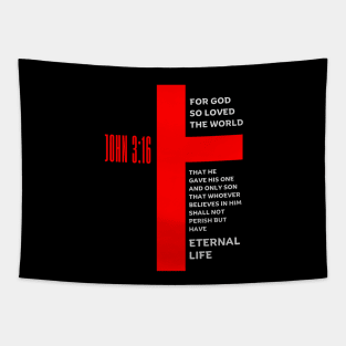 John 3:16 For God so loved the world Bible Verse Quote Christian Gifts Tapestry