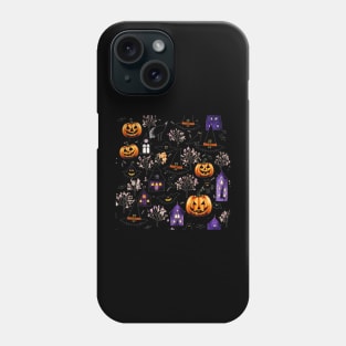 Halloween pumpkin houses and witch's hat design. Boo! Phone Case