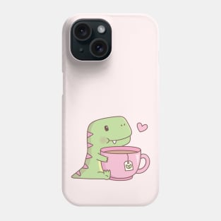 Cute Little Dino Hugging Teacup Phone Case