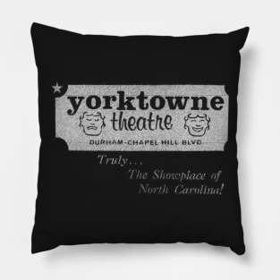 Yorktowne Theatre Vintage Durham North Carolina Pillow