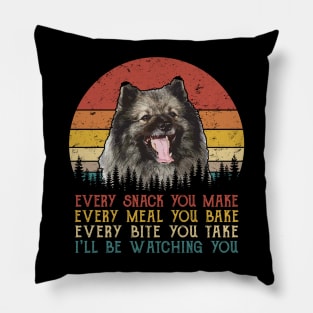 Retro Keeshond Every Snack You Make Every Meal You Bake Pillow