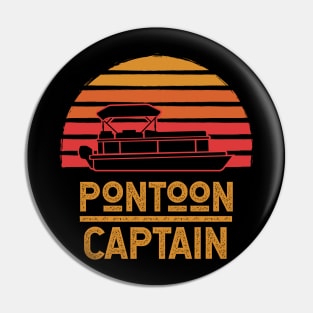 Funny Pontoon Boat Captain Gift For Pontoon Owner Pin