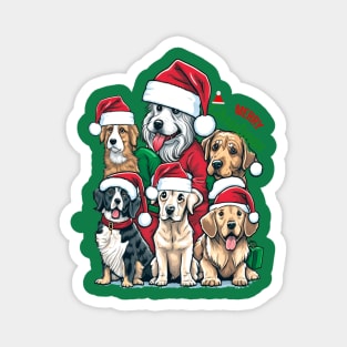 Merry Christmas Puppy Squad Dogs Magnet