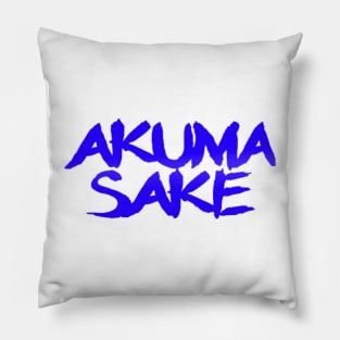 Akuma Sake Logo- Blue Design Pillow