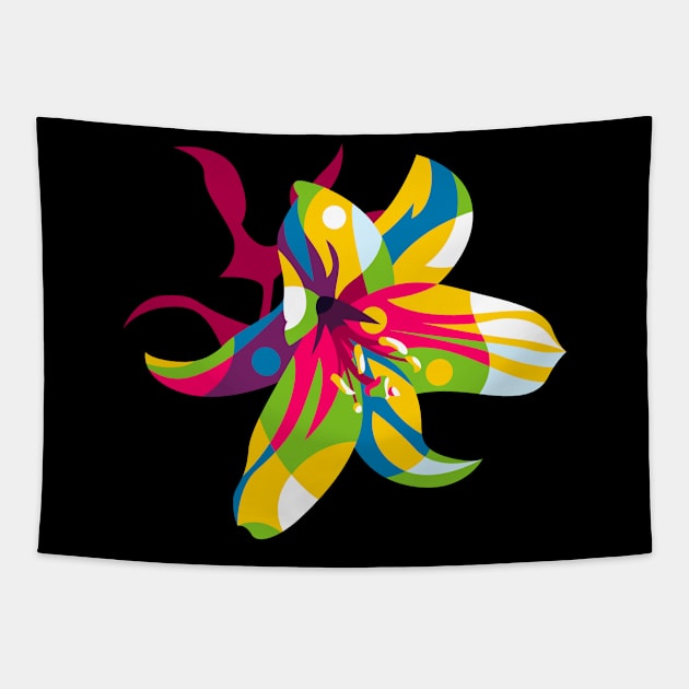 Lily Flower Tapestry by wpaprint