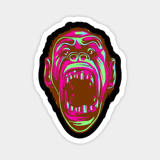 Gorilla Face Magnet by Pixy Official