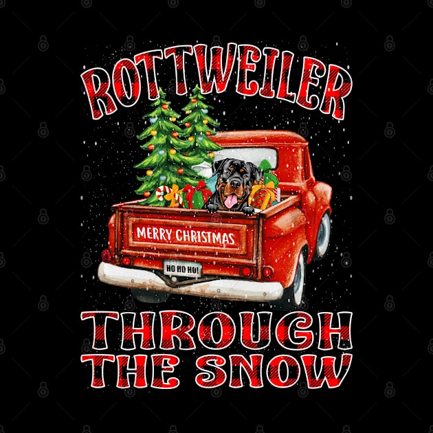 Christmas Rottweiler Through The Snow Dog Santa Truck Tree by intelus