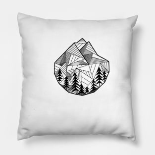 Geometric Mountain Logo Design Pillow