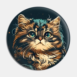 Artistic cat face Pin