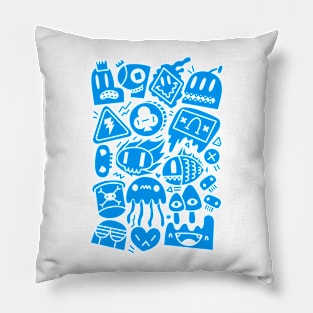 Blue Doodle WAVE Pillow