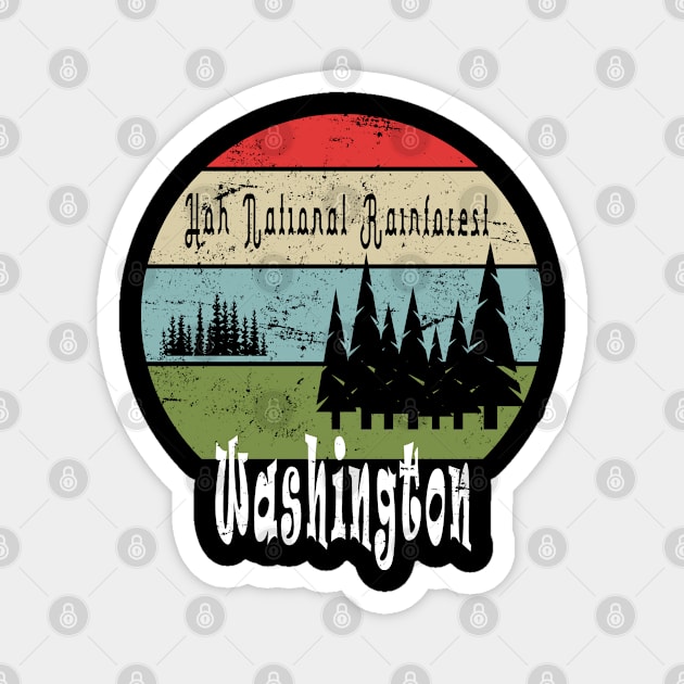 Hoh National Fainforest Washington travel souvenir Magnet by artsytee