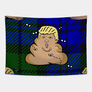 trump plaid poop Tapestry