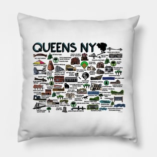 Queens NY Map Pillow