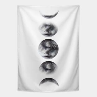 Moon Phases Watercolor Painting Tapestry