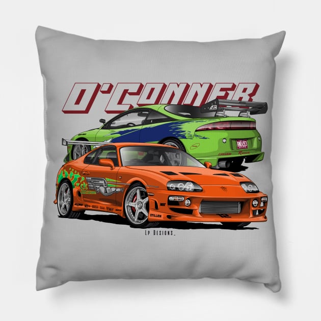 Supra Mk IV & Eclipse - The Fast And Furious Pillow by LpDesigns_