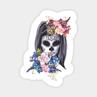 Skull Flower dia de los Muertos Magnet