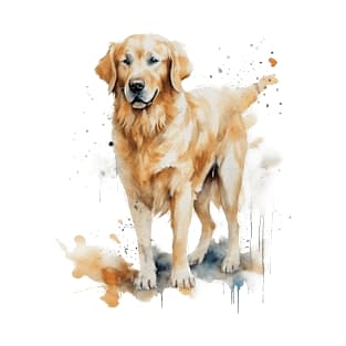 Golden Retriever Watercolor Style T-Shirt